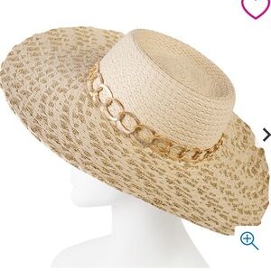 Vince Camuto Floppy Hat with Metallic Chain